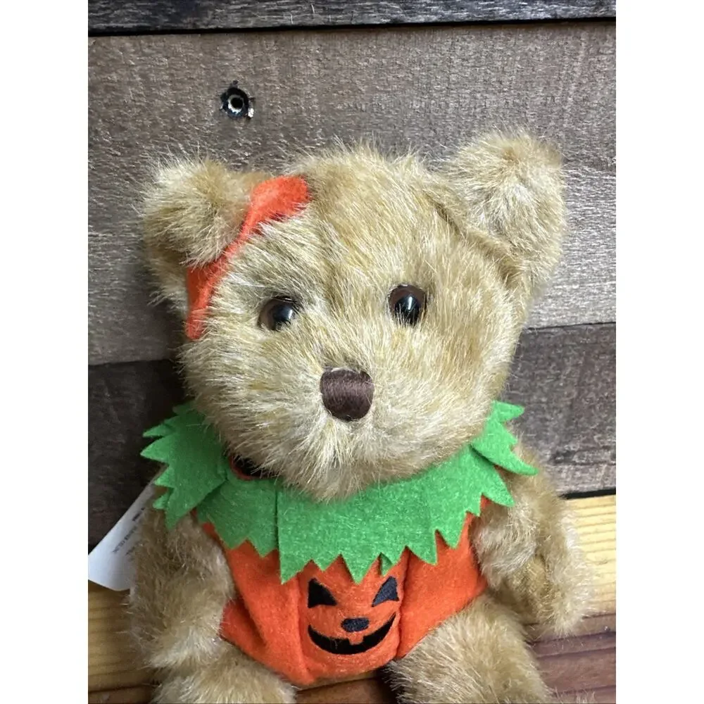 Jackie Lantern by Jerry Elsner #2485 Stuffed Plush Bear Pumpkin With Tags